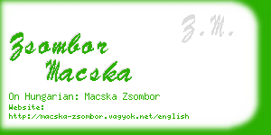 zsombor macska business card
